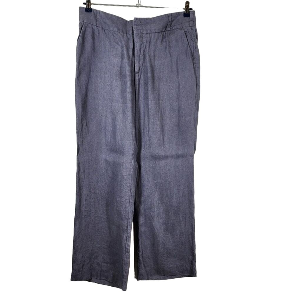 Style of Beneton 100% Linen Heather Blue Pants Size 46 (14 US)